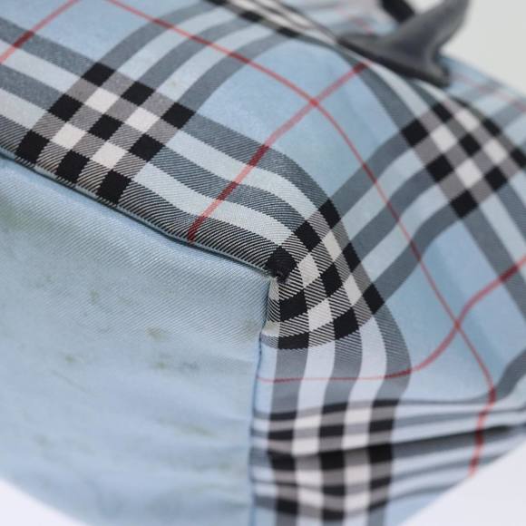 BURBERRY Nova Check Blue Label Hand Bag Nylon Blue Auth bs14211 - Picture 16 of 16